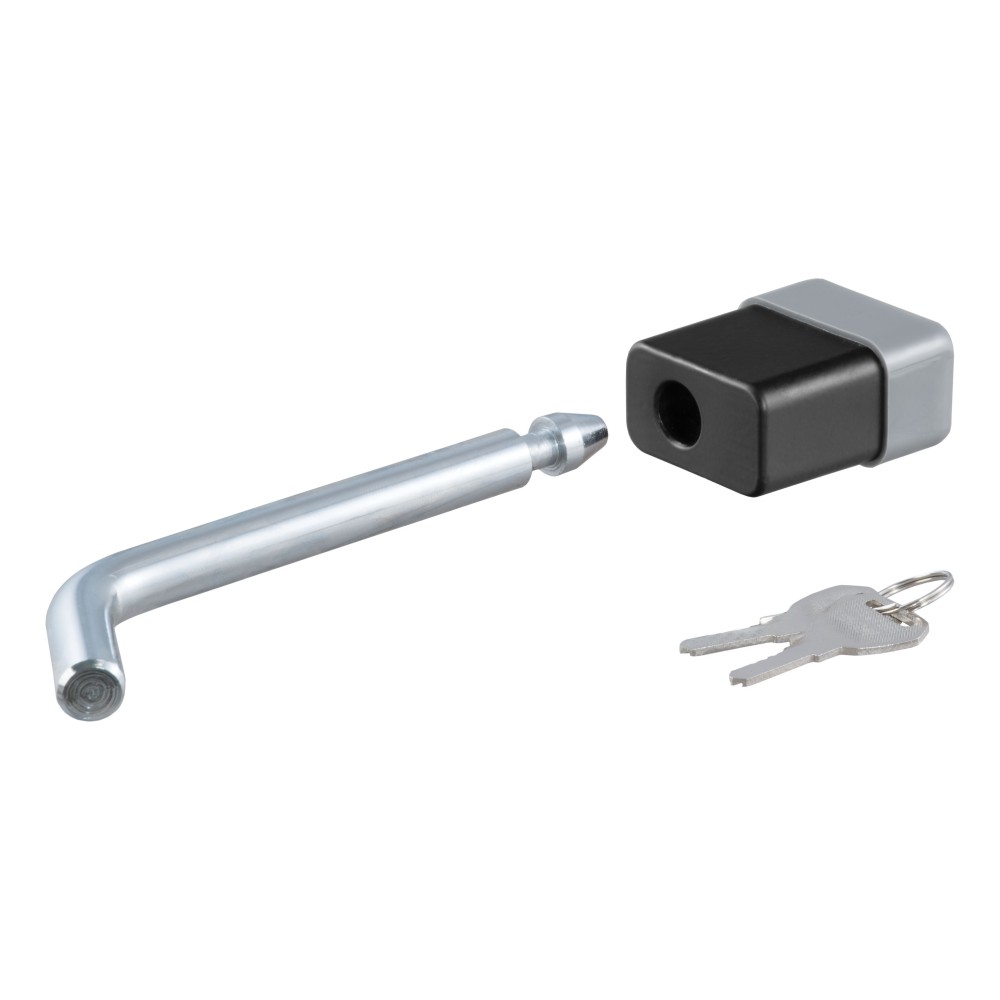 CURT Hitch Lock with Deadbolt Design for Secure Towing CURT hitch lock with deadbolt design and chrome finish for 1-1/4 inch receivers