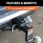 CURT Hitch Lock with Deadbolt Design for Secure Towing CURT hitch lock with deadbolt design and chrome finish for 1-1/4 inch receivers