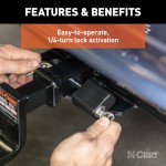 CURT Hitch Lock with Deadbolt Design for Secure Towing CURT hitch lock with deadbolt design and chrome finish for 1-1/4 inch receivers