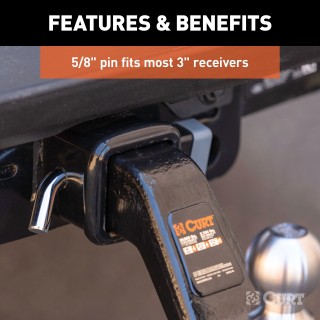 CURT Deadbolt 5/8" Pin Diameter Hitch Lock for Secure Towing CURT hitch lock with deadbolt design and 5/8 inch pin for trailer security