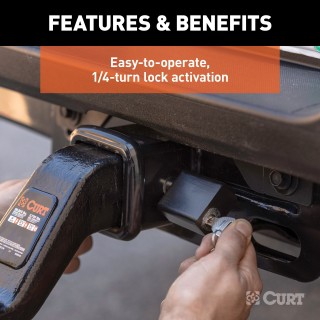 CURT Deadbolt 5/8" Pin Diameter Hitch Lock for Secure Towing CURT hitch lock with deadbolt design and 5/8 inch pin for trailer security