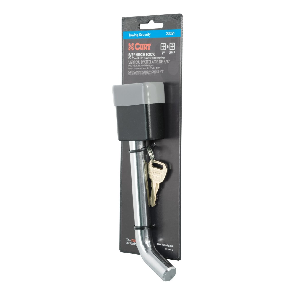 CURT Deadbolt 5/8" Pin Diameter Hitch Lock for Secure Towing CURT hitch lock with deadbolt design and 5/8 inch pin for trailer security