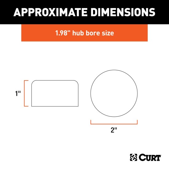 CURT Trailer Wheel Bearing Protectors with Dust Covers CURT bearing protectors and dust covers for trailer wheels, 1.98 inch