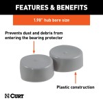 CURT Trailer Wheel Bearing Protectors with Dust Covers CURT bearing protectors and dust covers for trailer wheels, 1.98 inch