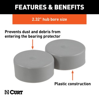 CURT Trailer Wheel Bearing Protectors with Dust Covers CURT wheel bearing protectors with dust covers for trailer wheels