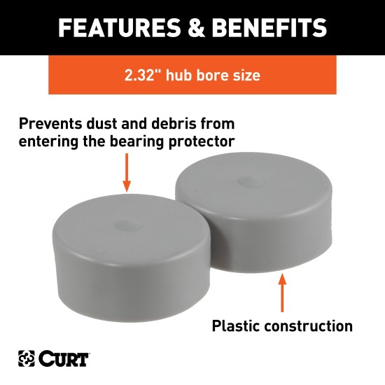 CURT Trailer Wheel Bearing Protectors with Dust Covers CURT wheel bearing protectors with dust covers for trailer wheels