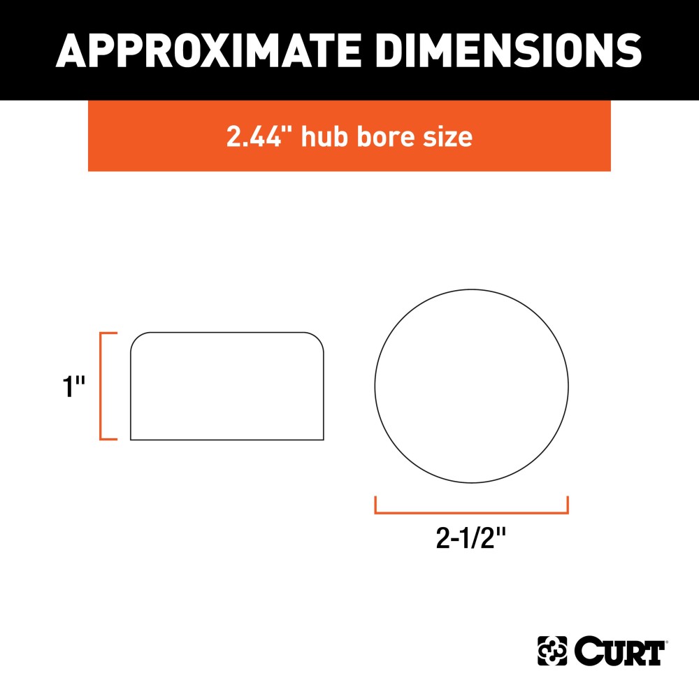 CURT Bearing Protectors for Trailer Wheels with Dust Covers CURT bearing protectors and dust covers for trailer wheels, 2.44 inch diameter
