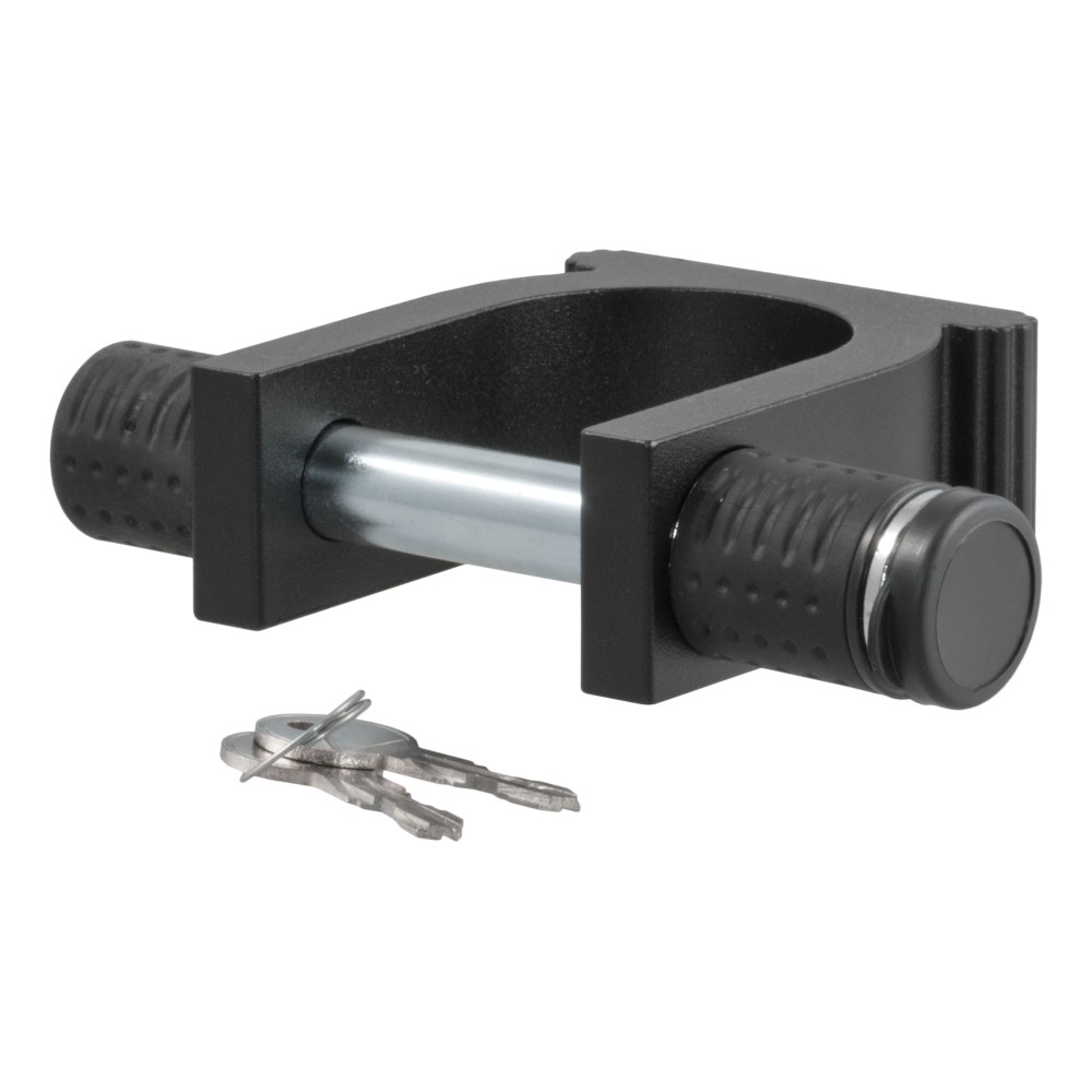 CURT Specialty Kingpin Lock for 5th Wheel Trailers CURT kingpin lock securely attached to a 5th wheel trailer's kingpin