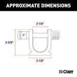 CURT Specialty Kingpin Lock for 5th Wheel Trailers CURT kingpin lock securely attached to a 5th wheel trailer's kingpin