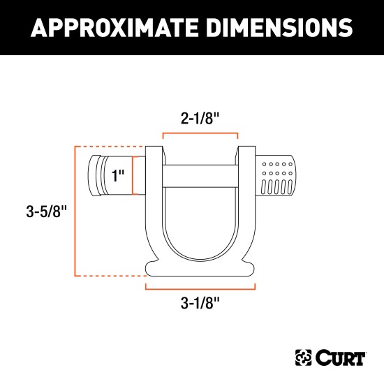 CURT Specialty Kingpin Lock for 5th Wheel Trailers CURT kingpin lock securely attached to a 5th wheel trailer's kingpin
