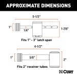 CURT hitch and coupler lock combo pack for trailer security with chrome finish