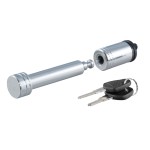 CURT Barbell Hitch Lock with Chrome-Plated Finish for 2 Inch Receivers CURT hitch lock with barbell design for 2 inch receiver, chrome finish and watertight dust cap