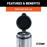 CURT Barbell Hitch Lock with Chrome-Plated Finish for 2 Inch Receivers CURT hitch lock with barbell design for 2 inch receiver, chrome finish and watertight dust cap