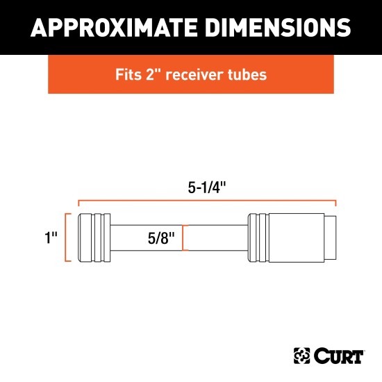CURT Hitch Lock with 5/8 Inch Pin for 2 Inch Receiver Tube CURT hitch lock with stainless steel 5/8 inch pin for securing trailer