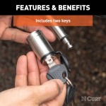 CURT Hitch Lock with 5/8 Inch Pin for 2 Inch Receiver Tube CURT hitch lock with stainless steel 5/8 inch pin for securing trailer