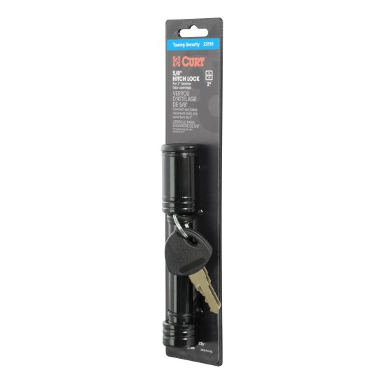 CURT Hitch Lock for 2-inch Receiver Tube - Secure and Durable CURT hitch lock with barbell design and 5/8 inch pin for 2 inch receiver tube