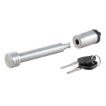 CURT Hitch Lock with 5/8 Inch Pin for 2 to 2-1/2 Inch Receivers CURT barbell hitch lock with key and barbell design for secure trailer attachment