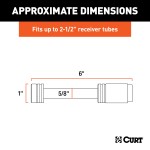 CURT Hitch Lock with 5/8 Inch Pin for 2 to 2-1/2 Inch Receivers CURT barbell hitch lock with key and barbell design for secure trailer attachment