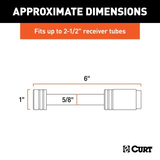 CURT Hitch Lock with 5/8 Inch Pin for 2 to 2-1/2 Inch Receivers CURT barbell hitch lock with key and barbell design for secure trailer attachment