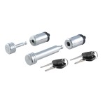CURT Hitch Lock and Coupler Lock Combo for 2" Receiver CURT hitch lock and coupler lock with chrome finish for secure towing