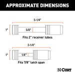 CURT Hitch Lock and Coupler Lock Combo for 2" Receiver CURT hitch lock and coupler lock with chrome finish for secure towing