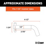 CURT 1/2 Inch Stainless Steel Swivel Hitch Pin with Retainer CURT 1/2 inch stainless steel hitch pin with swivel retainer for secure trailer towing