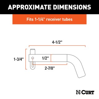 CURT 1/2 Inch Stainless Steel Swivel Hitch Pin with Retainer CURT 1/2 inch stainless steel hitch pin with swivel retainer for secure trailer towing