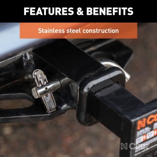 CURT 1/2 Inch Stainless Steel Swivel Hitch Pin with Retainer CURT 1/2 inch stainless steel hitch pin with swivel retainer for secure trailer towing