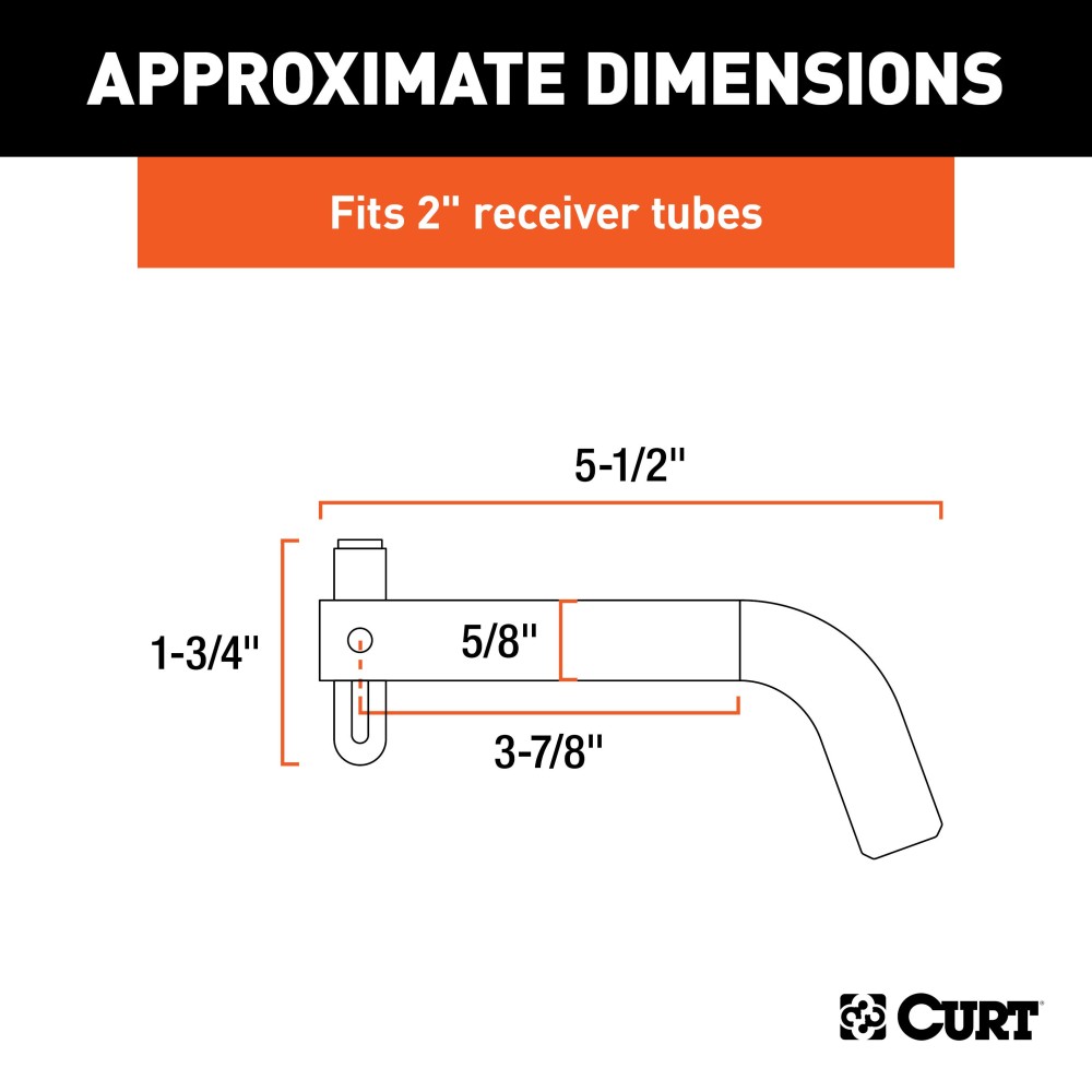 CURT 5/8 Inch Hitch Pin with Swivel Clip for Secure Towing CURT 5/8 inch hitch pin with swivel clip, ideal for 2 or 2-1/2 inch hitch receivers.