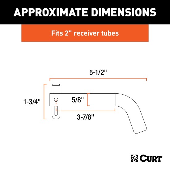 CURT 5/8 Inch Hitch Pin with Swivel Clip for Secure Towing CURT 5/8 inch hitch pin with swivel clip, ideal for 2 or 2-1/2 inch hitch receivers.