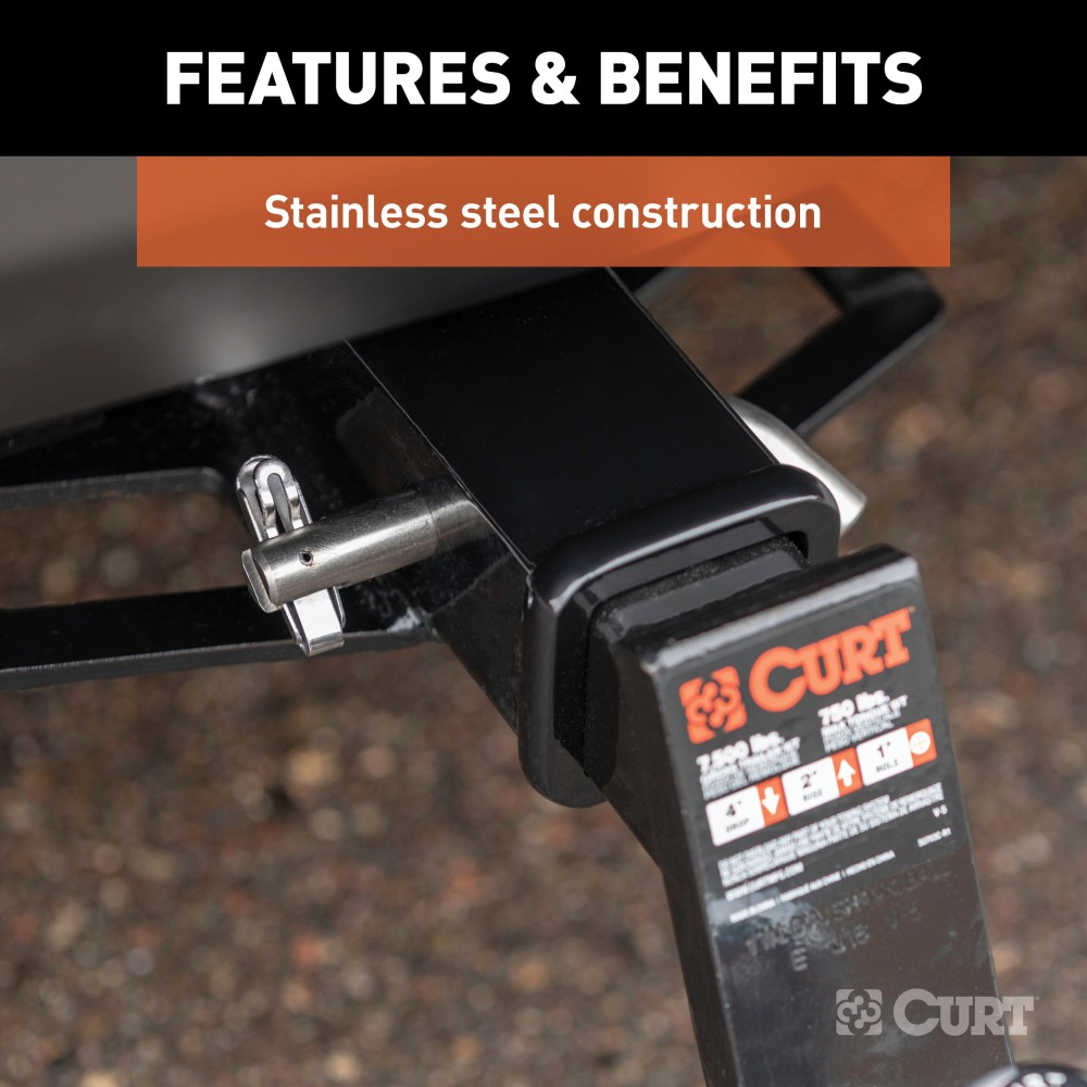 CURT 5/8 Inch Hitch Pin with Swivel Clip for Secure Towing CURT 5/8 inch hitch pin with swivel clip, ideal for 2 or 2-1/2 inch hitch receivers.