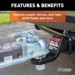 CURT Safety Pins for Trailer Couplers with Zinc Plating CURT safety pin with 5/16 inch diameter and zinc-plated finish for trailer couplers