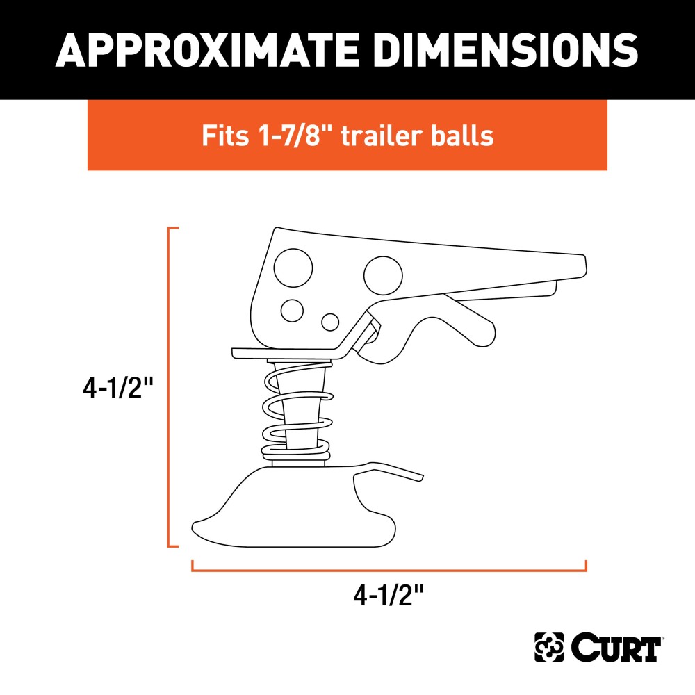 CURT Posi-Lock Trailer Coupler Latch with Adjustable Design CURT Posi-Lock trailer coupler latch with adjustable design and durable zinc finish for secure towing