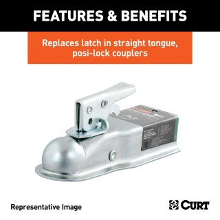 CURT Posi-Lock Trailer Coupler Latch with Adjustable Design CURT Posi-Lock trailer coupler latch with adjustable design and durable zinc finish for secure towing