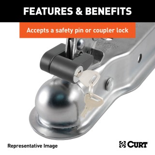 CURT Posi-Lock Trailer Coupler Latch with Adjustable Design CURT Posi-Lock trailer coupler latch with adjustable design and durable zinc finish for secure towing