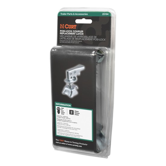 CURT Posi-Lock Replacement Latch for 2 Inch Trailer Balls CURT Posi-Lock latch for secure towing with 2 inch trailer balls and adjustable design for varying channel widths.