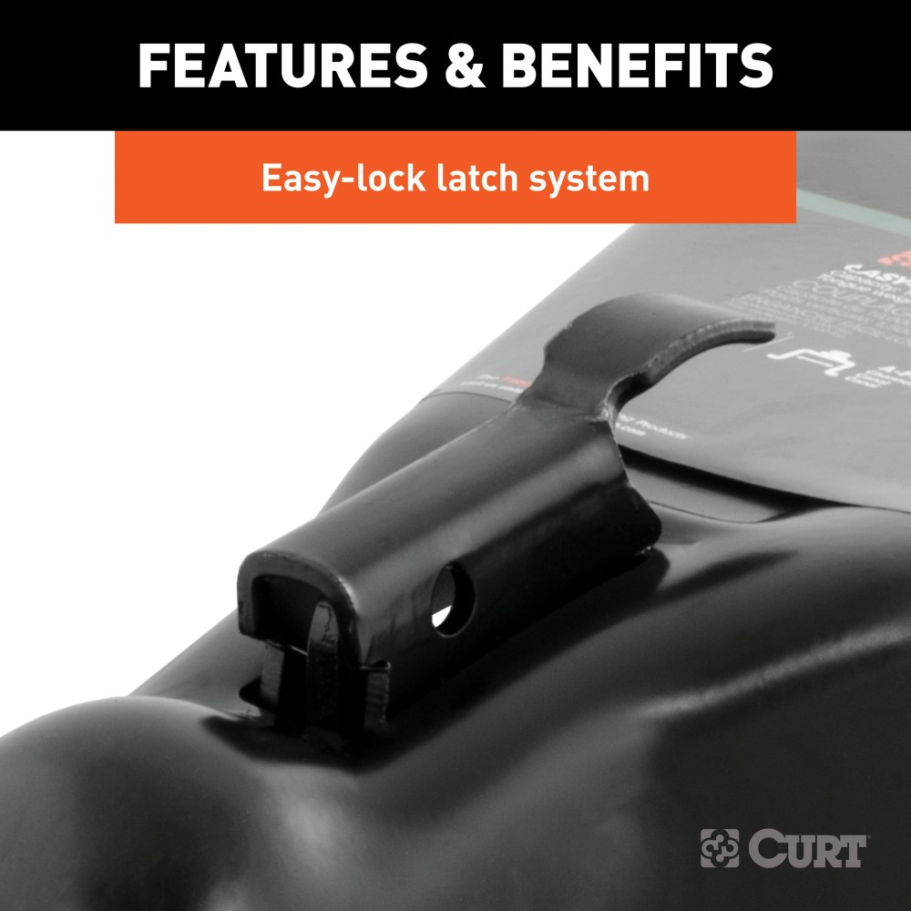 CURT A-frame trailer coupler with easy-lock latch, 10,000 lbs GTW, black finish