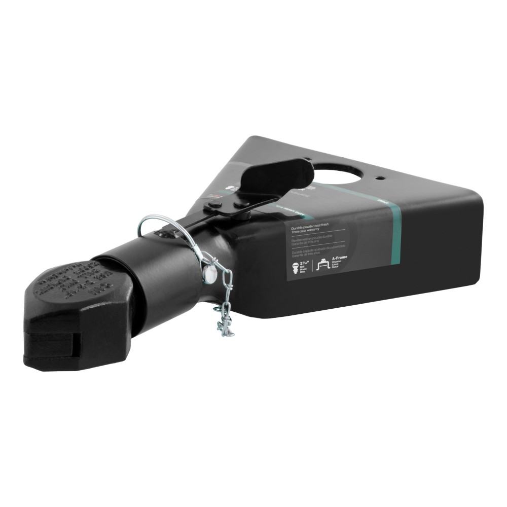 CURT 12,500 lbs A-frame Coupler with Sleeve-lock Latch CURT A-frame trailer coupler with sleeve-lock latch, carbide black finish.
