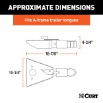 CURT 12,500 lbs A-frame Coupler with Sleeve-lock Latch CURT A-frame trailer coupler with sleeve-lock latch, carbide black finish.
