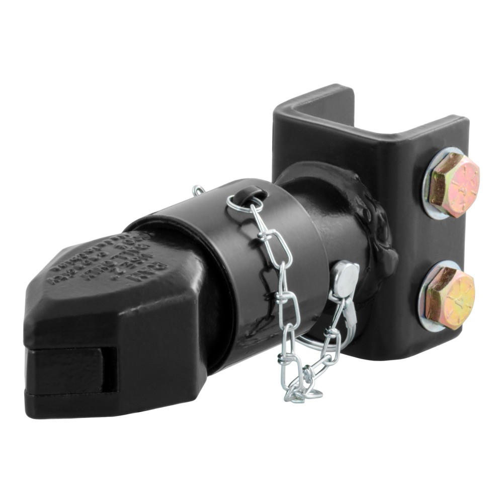 CURT adjustable channel coupler with sleeve-lock latch and durable black finish.