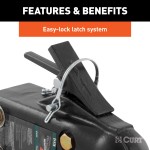 CURT Adjustable Channel Coupler with Lockable Latch CURT adjustable channel coupler with durable black powder coat finish and safety features