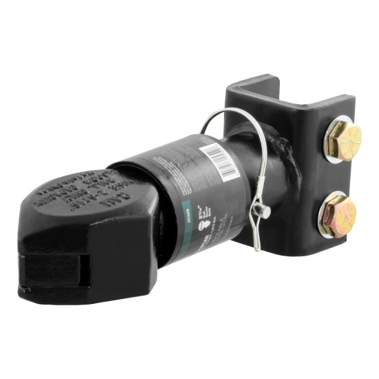 CURT Adjustable Channel Coupler - 12,000 lbs Capacity, Sleeve-Lock CURT adjustable channel coupler with sleeve-lock latch and black powder coat finish for secure towing.