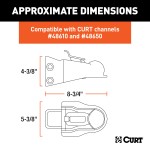 CURT adjustable channel coupler featuring a dual-bolt mount and easy-lock latch