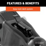 CURT adjustable channel coupler featuring a dual-bolt mount and easy-lock latch