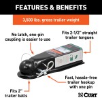 CURT QuickPin Trailer Coupler - Stress-Free Towing Solution CURT QuickPin trailer coupler with hitch pin for easy towing connection