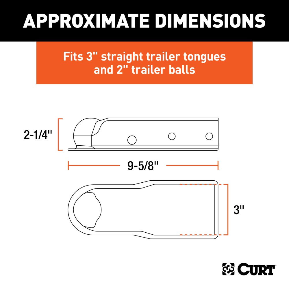 CURT QuickPin trailer coupler with revolutionary pin latch design for secure towing.