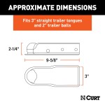 CURT QuickPin trailer coupler with revolutionary pin latch design for secure towing.