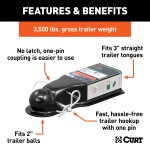CURT QuickPin trailer coupler with revolutionary pin latch design for secure towing.
