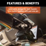 CURT QuickPin trailer coupler with revolutionary pin latch design for secure towing.