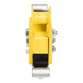 Lippert Equa-Flex Rubberized Equalizer for Tandem Axle Trailers Lippert Equa-Flex equalizer installed on a tandem axle trailer for smoother rides.
